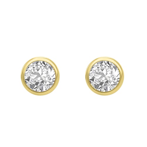 Bezel-Ohrringe mit Moissanit Wetty