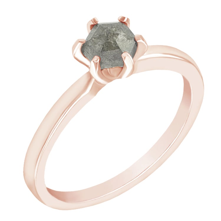 Ring mit hexagon Salt and Pepper Diamant Begonia 97482