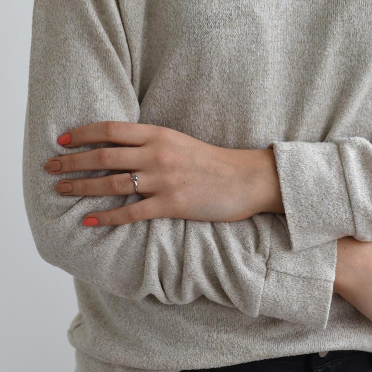 Ring mit hexagon Salt and Pepper Diamant Begonia 52792