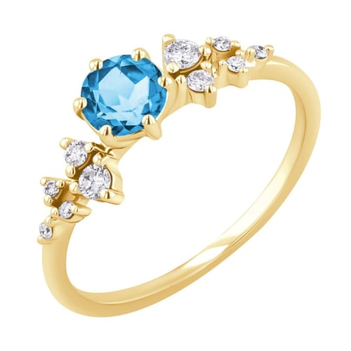 Verlobungsring mit Schweizer Topas und Diamanten Olha