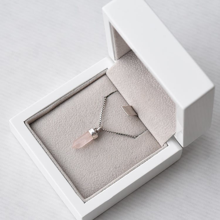 Kettenanhänger in Silber mit Rosenquarz Malloy 72115