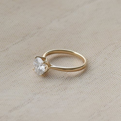 Solitär Verlobungsring mit Moissanit und Diamant Hleene