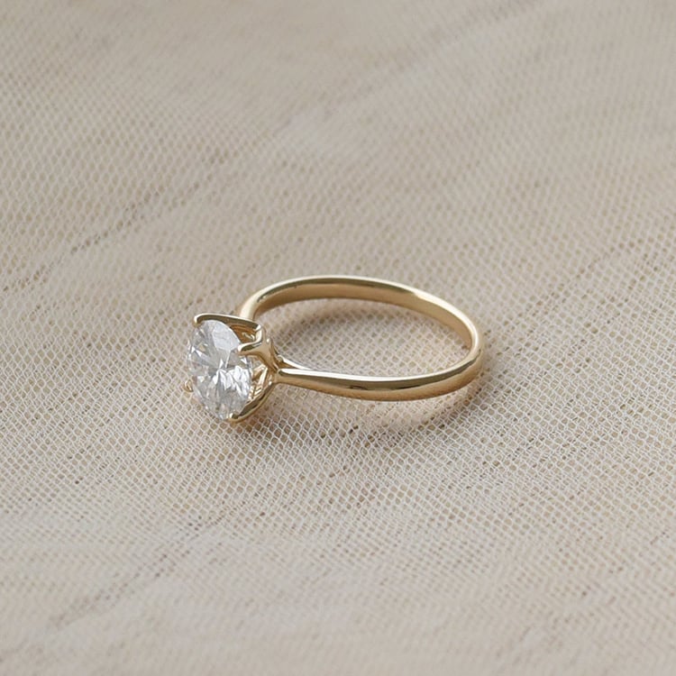 Solitär Verlobungsring mit Moissanit und Diamant Hleene 71900