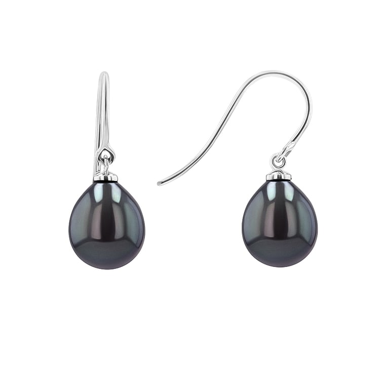 Ohrhänger mit schwarzen Tropfen-Perlen Parveen 130173