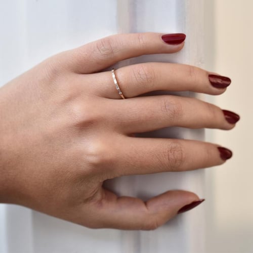 Goldring mit baguette Diamanten und Herrenring Vamala
