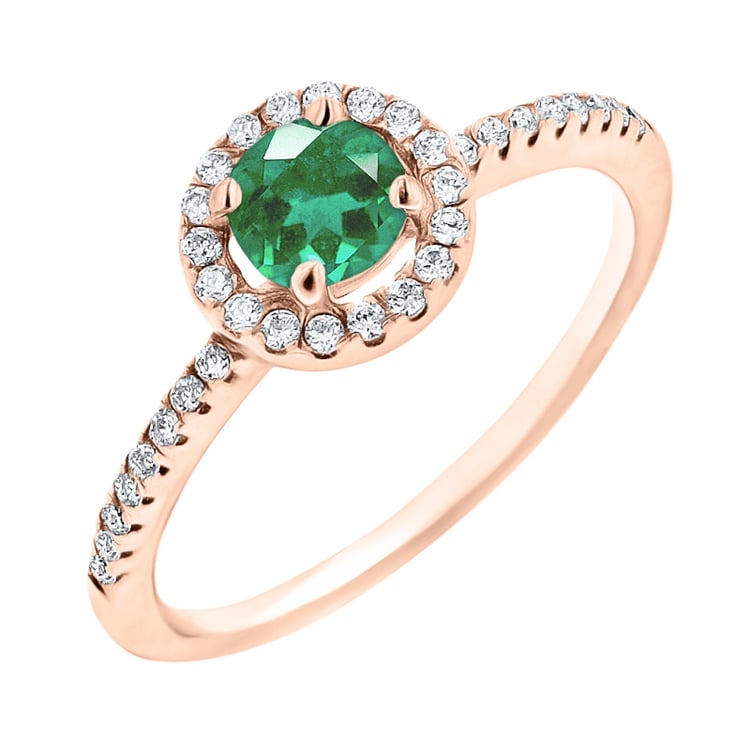 Halo Ring mit Smaragd und Lab Grown Diamanten Kerau 145968