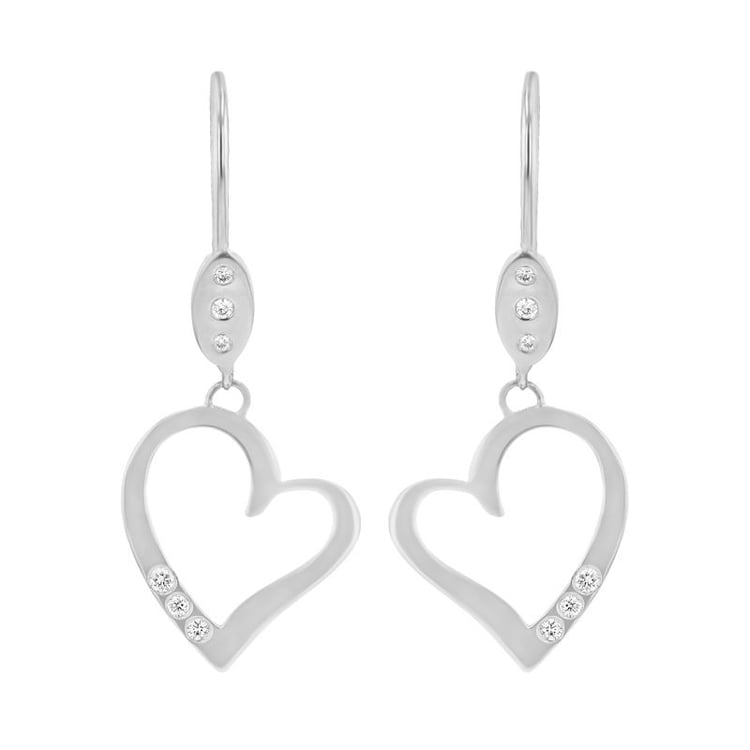 Goldene Hängeohrringe in Herzform mit Diamanten Mekhi 98422