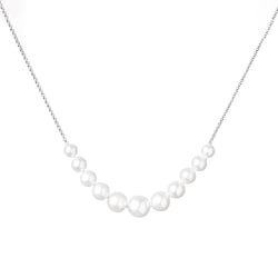 Elegante silberne Kette mit Perlen Liber
