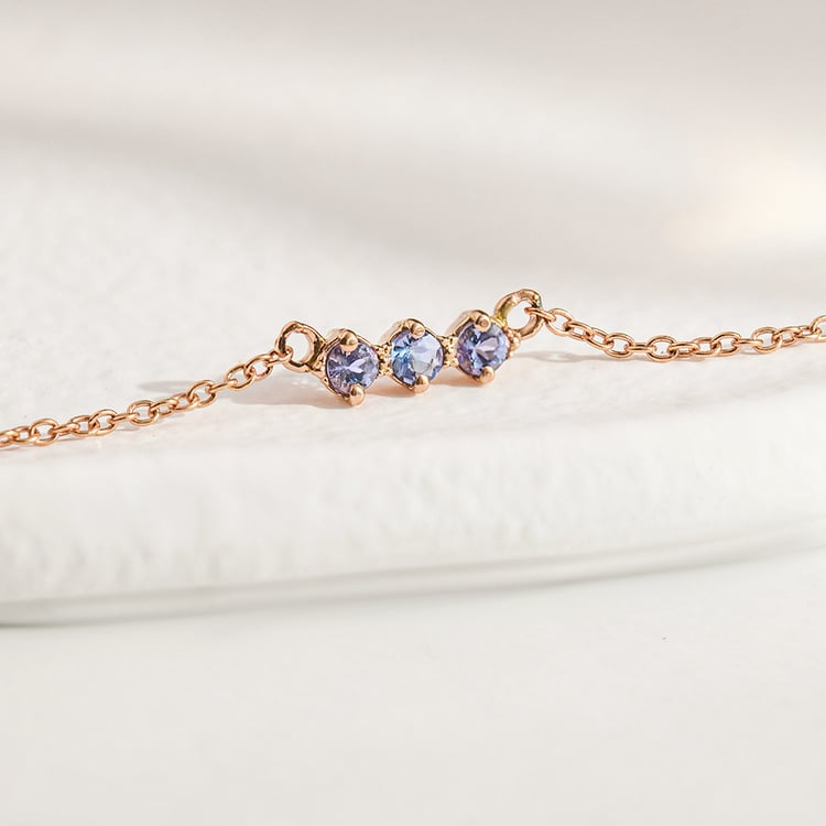 Minimalistische Halskette mit Tansaniten Kiah 156734