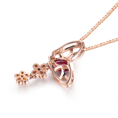 Goldener Anhänger mit Rubinen und Diamanten Papillon