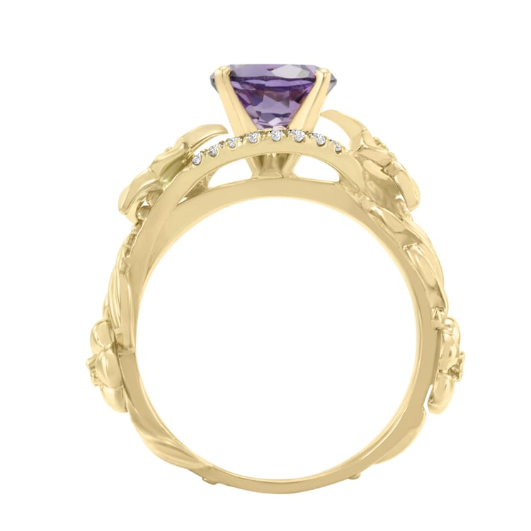 Goldener Rting mit Amethyst und Diamanten Dinis 28137