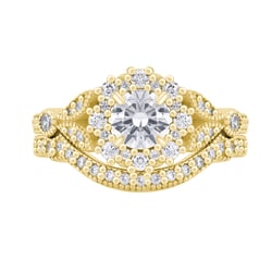 Vintage Ringset aus Gold mit eingefassten Diamanten Jill