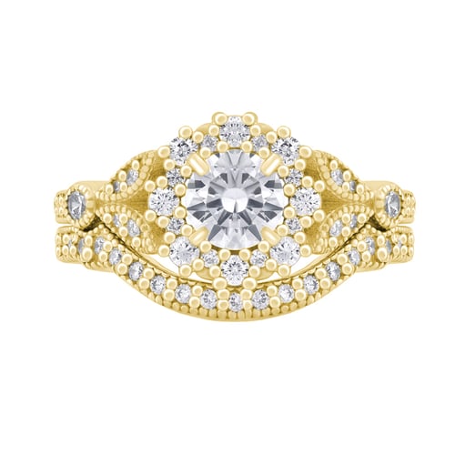 Vintage Ringset aus Gold mit eingefassten Diamanten Jill