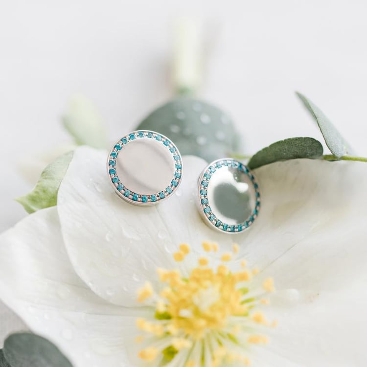 Platin Manschettenknöpfe mit blauen Diamanten Tallis 9022