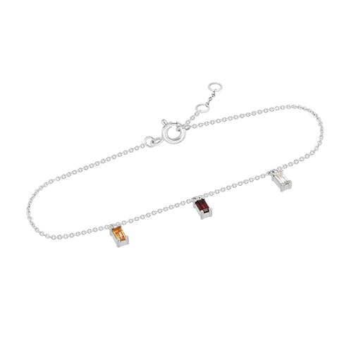 Goldenes Armband mit Citrin, Granat und Saphir Veera