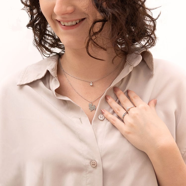 Silberner Anhänger in Form eines Hundes mit Gravur Yorkshire 98552