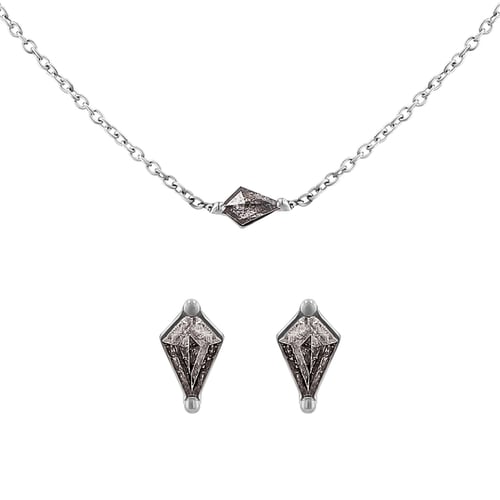 Schmuckset mit Salt and Pepper Diamanten Elny