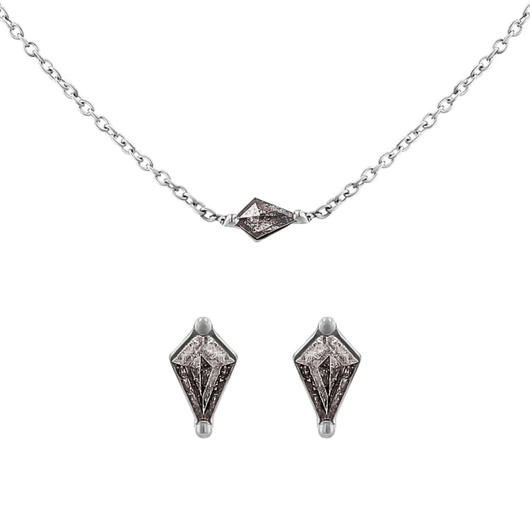 Schmuckset mit Salt and Pepper Diamanten Elny 126626