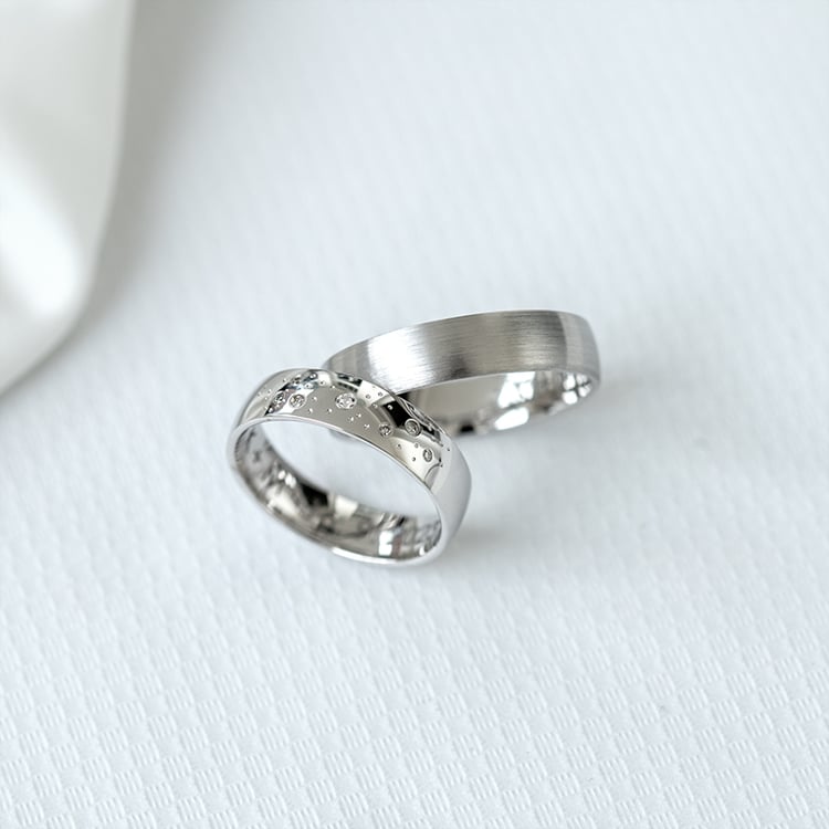 Trauringe aus Platin mit Diamanten Erich 125645