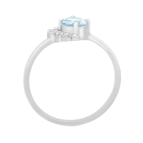 Goldener Ring mit Aquamarin und Diamanten Ammiel