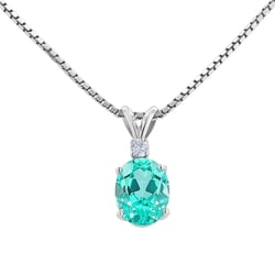Goldener Anhänger mit einem ovalen Lab Grown Paraiba Turmalin Davi