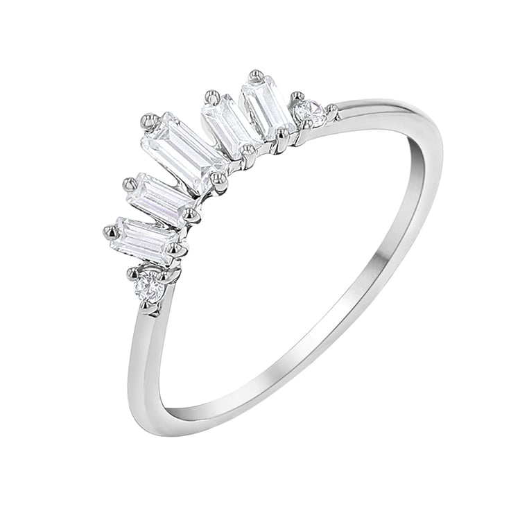 Ring in V-Form mit Baguette Diamanten Domenic 141811