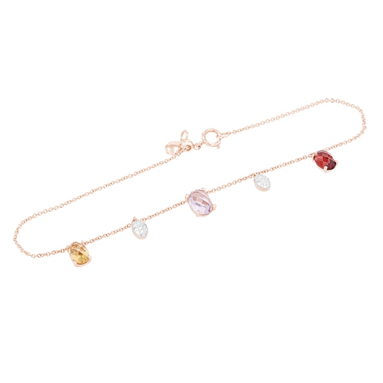 Armband mit farbigen Edelsteinen und Diamanten Anil