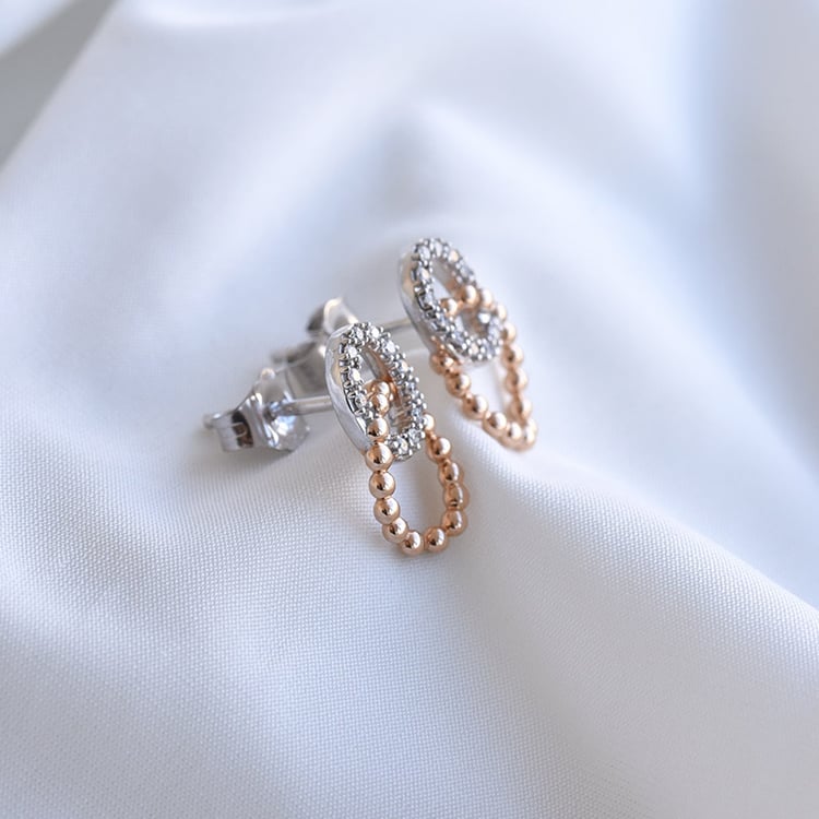 Durchflochtene Ohrringe mit Diamanten Helene 85035