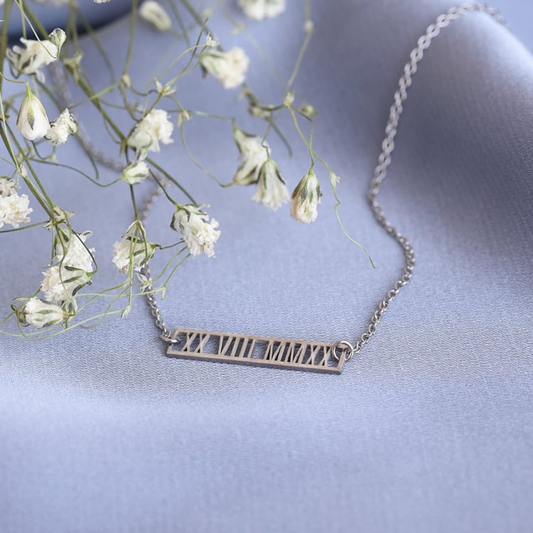 Goldene Kette mit Datum in römischen Zahlen Ihrer Wahl Marcus 78379