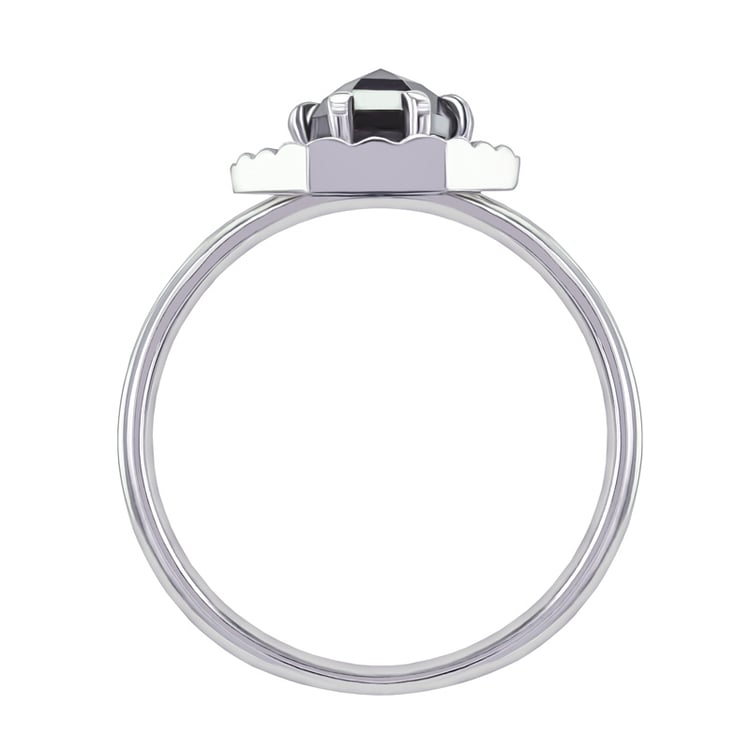 Ring mit Hexagon Salt and Pepper Diamant 34291