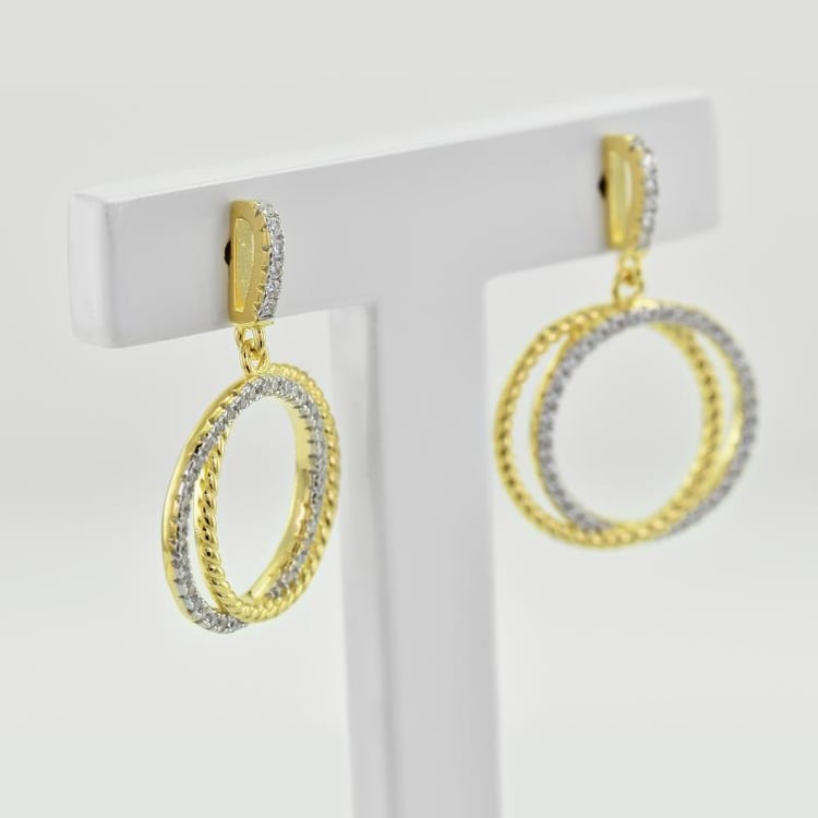 Silberne Ohrringe mit Kreis 35350