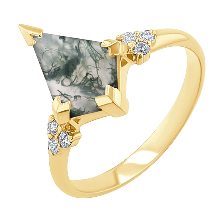 Einzigartiger Verlobungsring mit Moosachat Kettil 148426