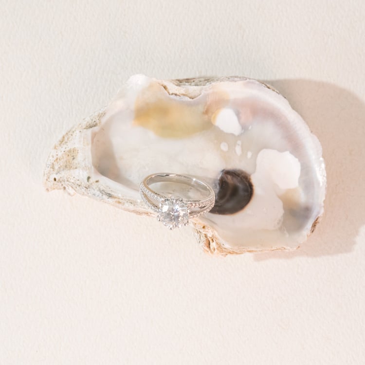 Verlobungsring mit Moissanit und lab grown Diamanten Brianna 100951