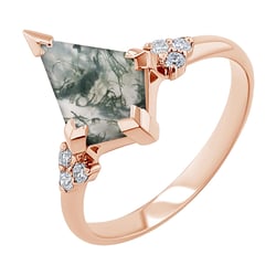 Einzigartiger Verlobungsring mit Moosachat Kettil