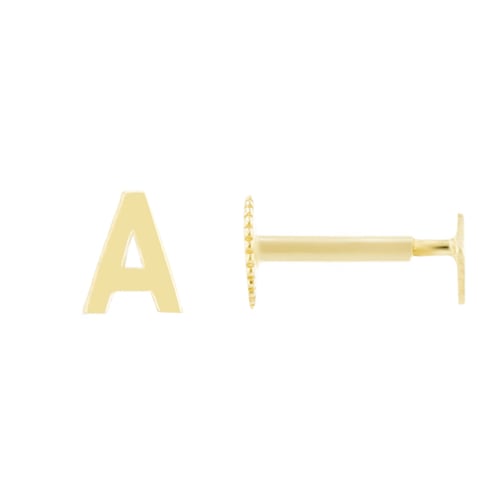 Goldene Ohrstecker mit Buchstaben Alphabet
