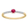 Silberring mit Rubin und seitlichen Lab Grown Diamanten Mikey