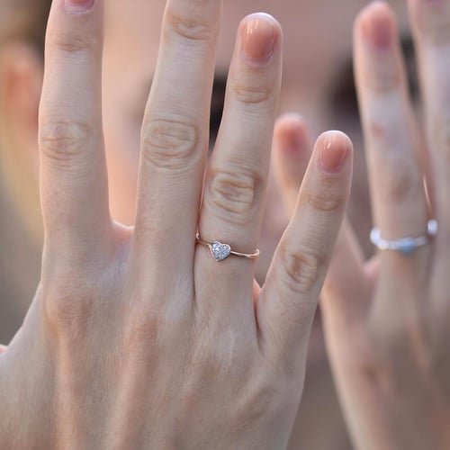 Ring in Herzform voller Lab Grown Diamanten Ubline