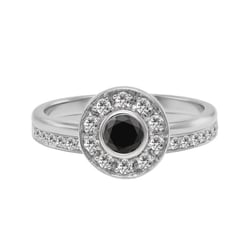 Verlobungsring Set mit schwarzem Diamant Eyva