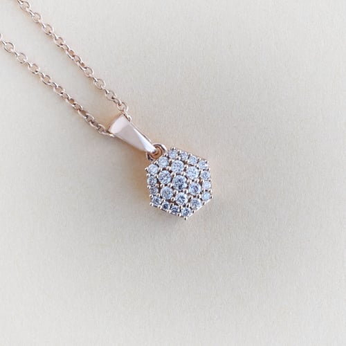 Anhänger in Hexagonform mit Lab Grown Diamanten Aliki
