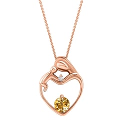 Anhänger Mutter und Kind mit Citrin und Diamant Ella