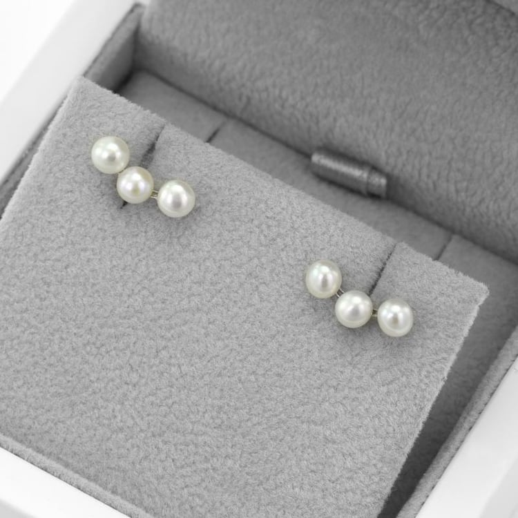 Romantische Silberohrringe mit Perlen Bela 51782