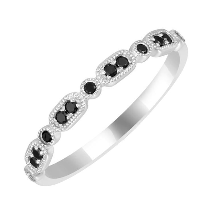 Ring aus Gold mit schwarzen Diamanten halbbesetzt Liam