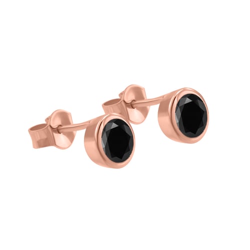 Bezel-Ohrringe mit schwarzen Diamanten Wetty