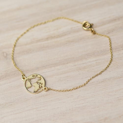 Minimalistisches Armband mit Weltkarte Earth