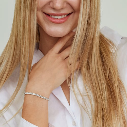 Goldenes Tennisarmband mit Lab Grown Diamanten Ida
