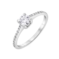 Goldener Verlobungsring mit Diamanten im Pave Stil Dalea