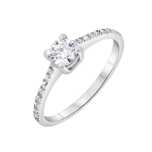 Goldener Verlobungsring mit Diamanten im Pave Stil Dalea