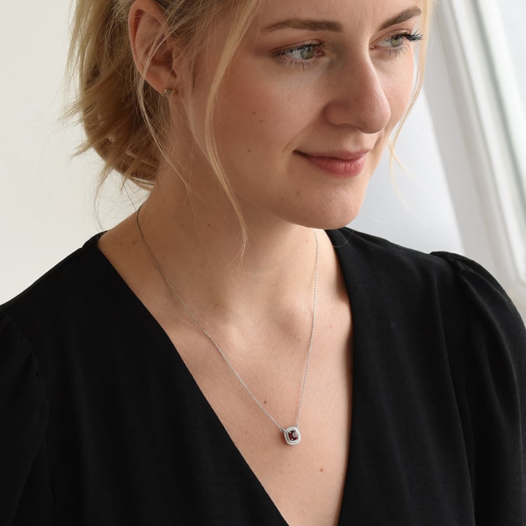 Luxuriöse Platinkette mit Spinell und Diamanten Claudine 70240