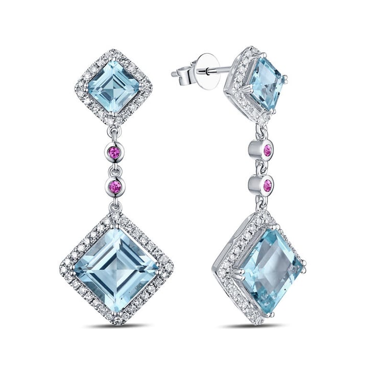 Ohrringe mit Topas und Rubinen 9502