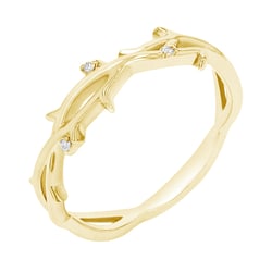 Zarter Ring mit einem Zweiglein und Lab Grown Diamanten Hamana